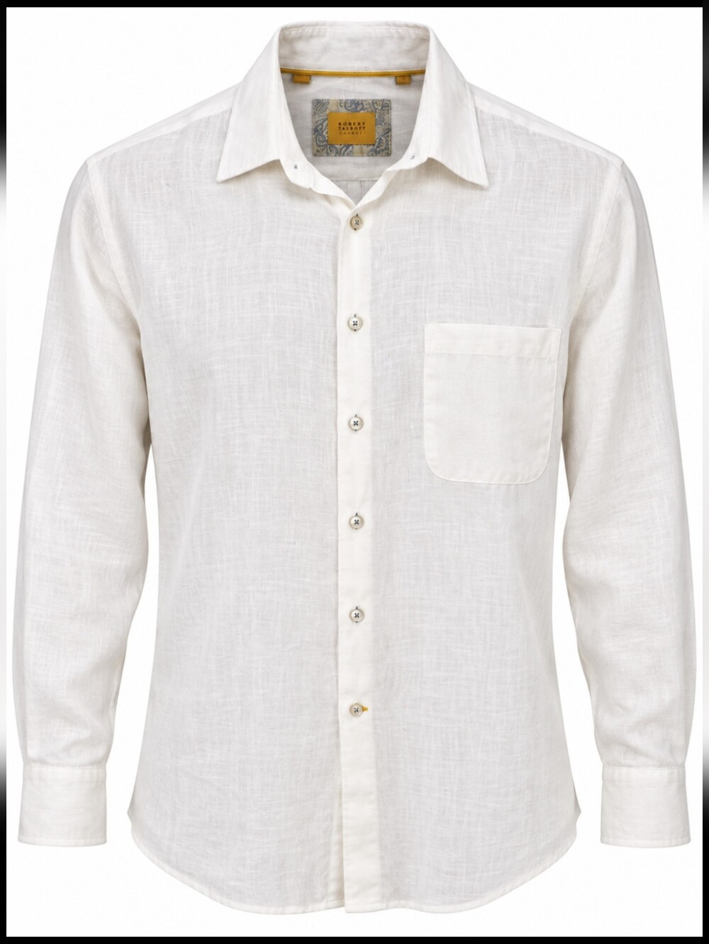 Robert Talbott Carmel Men’s XL 100% Linen White Button Down Shirt Coastal